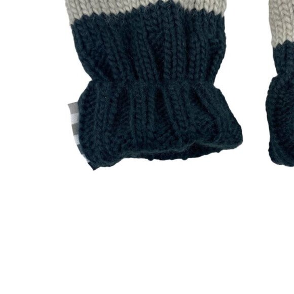 Hudson's Bay HBC Stripes Sterling Silver Striped Fleece Lined Knit Mittens S/M - Picture 5 of 7